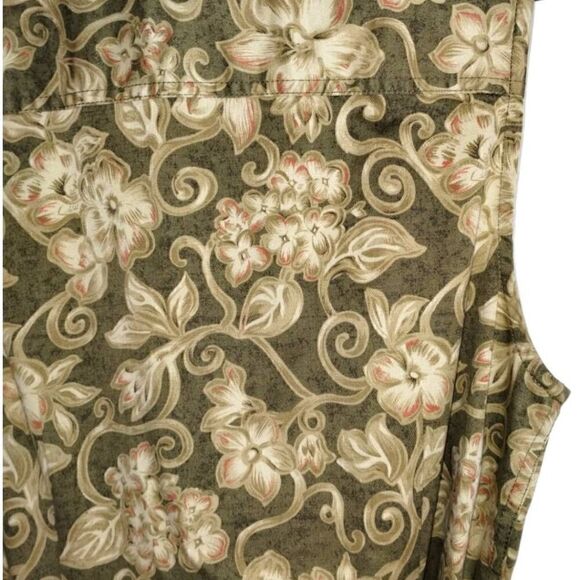 Charter Club Womens Dress Sz 10  Button Front Beige Floral Vtg. Shift Spring‎ - Picture 7 of 9